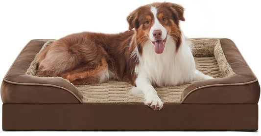 FURTIME Orthopedic Dog Bed for Medium Size Dog, Waterproof Dog Beds, 35x25x6.5 Supportive Foam Pet Couch Bed with Removable Washable Cover and Nonskid Bottom by FURTIME