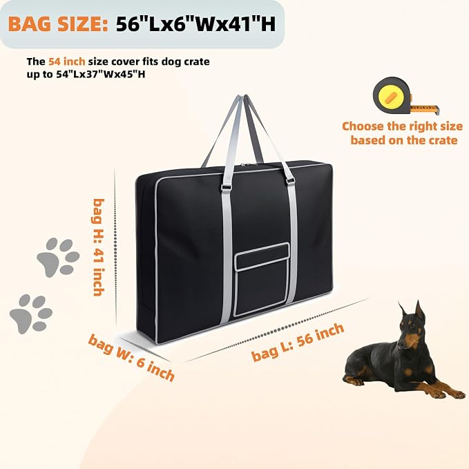 Large Dog Crate Bag for Storage & Travel, Carrying Case Holds Most 54 inch Crates, Also Fits Pet Playpens, Dog Beds & Cat Houses, Durable Waterproof Material - Image 3