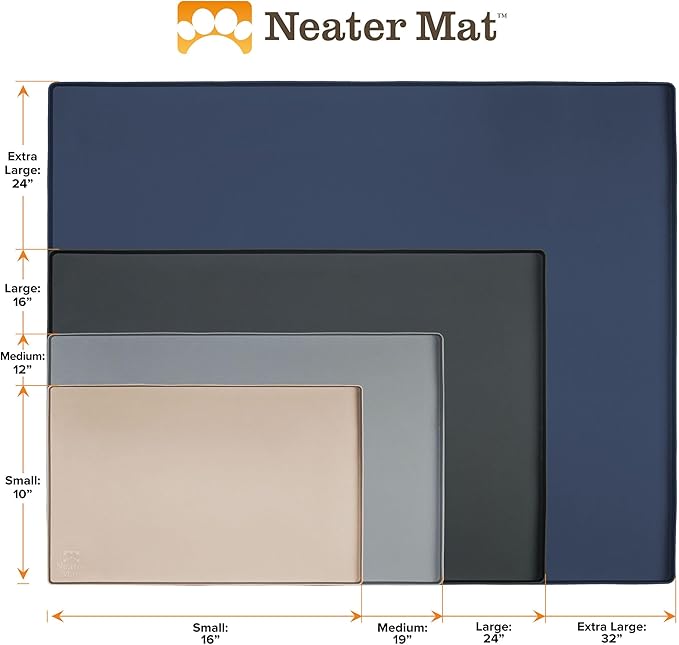 Neater Pet Brands Neater Mat Pet Mats for Food and Water, Cat & Dog Bowl Mat Waterproof Silicone, Feeding Tray, Dog Food Mats for Floors, Placemat w/Raised Edge for Under Bowls, 24” x 16”, Aquamarine - Image 9