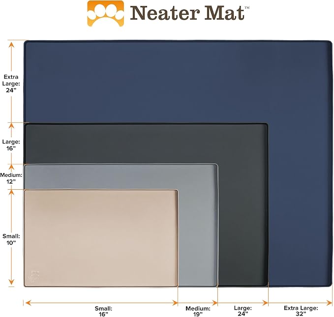 Neater Pet Brands Neater Mat Pet Mats for Food and Water, Cat & Dog Bowl Mat Waterproof Silicone, Feeding Tray, Dog Food Mats for Floors, Placemat w/Raised Edge for Under Bowls, 19” x 12”, Cream - Image 9