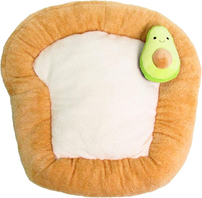 TONBO Soft Plush Small Cute and Cozy Food Dog Cat Bed, Washer and Dryer Friendly (Avocado Toast) by TONBO