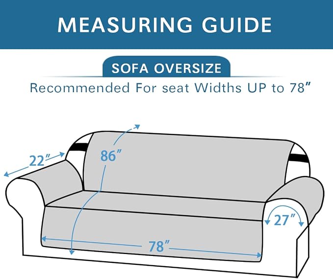 H.VERSAILTEX 100% Waterproof Sofa Slipcover Washable Sofa Cover Non-Slip Couch Cover for 3 Cushion Cover Furniture Protector for Pets Couch Cover with Puppy Paw Silicone Backing (XL Sofa, Off White) - Image 3
