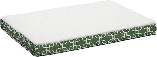 MidWest Homes for Pets Orthopedic Dog Bed w/Removable Dog Bed Cover ft. Teflon Fabric Protector, Large Dog Breed, 30 x 40 Inch, Green/White Geometric Pattern by MidWestHomesForPets