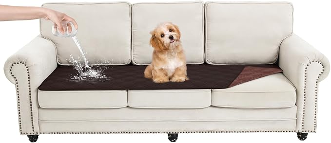 100% Waterproof Dog Bed Cover Pet Blanket(30"x71"),7-Layer Reversible Washable Sofa Couch for Furniture Car (Chocolate+Coffee) by Unknown