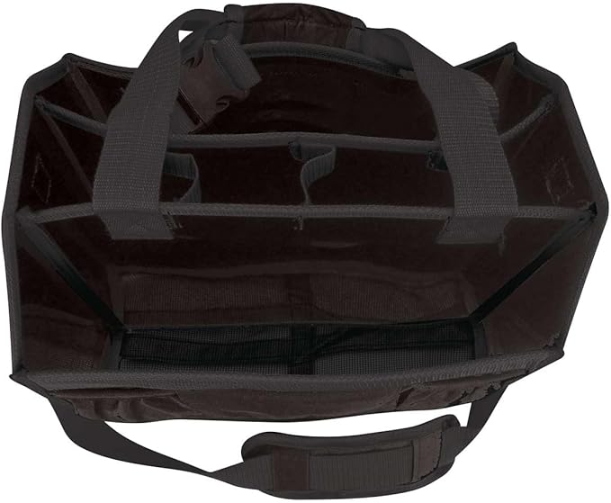 Country Pride Nylon Grooming Tote for Horses, Durable Mesh Bottom, Large Interior Compartments for Sprays and Bottles, Exterior Elastic Pockets, Detachable Padded Shoulder Strap,14"x12"x9" (Black) - Image 4