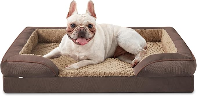 INVENHO Orthopedic Medium Dog Dogs, Egg-Crate Foam Dog Couch with Washable Removable Cover, Waterproof Lining and Nonskid Bottom by INVENHO