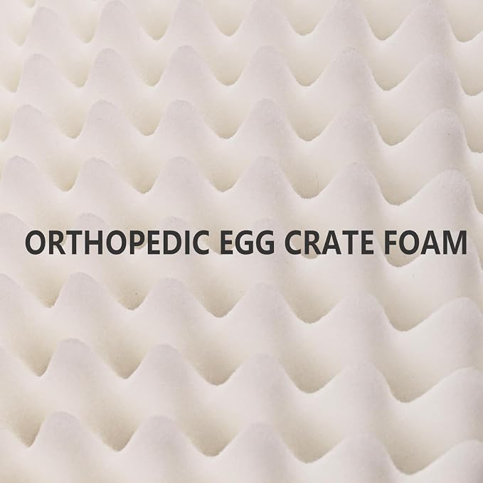Patas Lague Orthopedic Large Dog Bed Washable Pet Crate Mat 42''X28'' Black | Egg-Crate Foam Dog Couch For Large Sized Dogs, Waterproof Removable Cover, Soft Pet Bed With Nonskid Bottom - Image 7