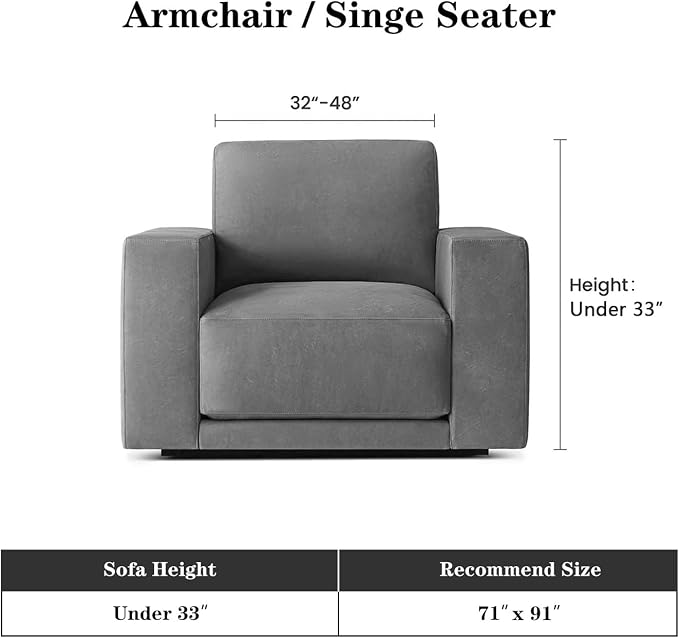 MEETSKY Navy Blue Couch Cover Sofa Covers Single Recliner Couch Cover, Sofa Throw Cover for Couches Sofa Slipcovers Furniture Covers Modern Style for Living Room Decoration, 71"x 91" - Image 7