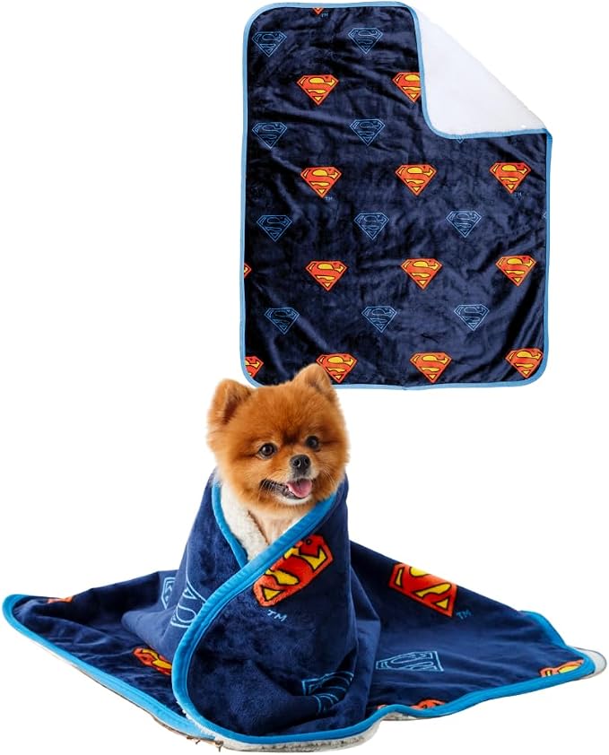 Superman DC Comics Waterproof Dog Bed Cover, Large 30x40 Pet Blanket for Furniture Bed Couch Sofa, (Officially Licensed) by Franco by Franco