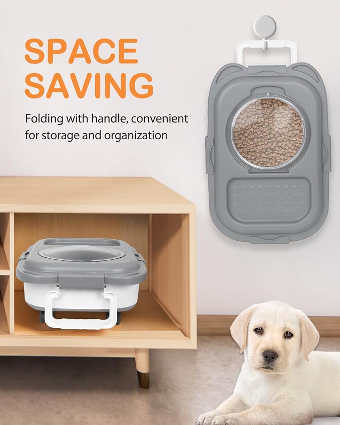 25-28Lbs Dog Food Storage Container Airtight,Collapsible Pet Food Storage | Dog Food Container with Handle,Wheels,Double Airtight Seal Fresh,Save Space,Pest/Mouse-proof,Small Cat Food Container,Scoop - Image 5