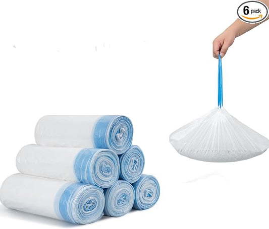 Replacement Waste Bags for Self Cleaning Litter Box, Heavy-Duty Dual Drawstring Trash Bags, 21.7"x11", Leak & Tear-Resistant, Trash Bags for Cat Litter Box Drawers, 6 Rolls (120 Bags) by Coziley