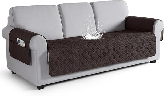 VANSOFY Couch Cover, Waterproof Sofa Covers Washable Slipcover Furniture Protector Couch Seat Covers Non-Slip Couch Cover for Dogs, Pets(Sofa, Chocolate) | Non-Slip, Washable, Utility Pockets, Pet Friendly, Furniture Protector Slipcover for 3 Cushion C... by VANSOFYFURNITURECOVERS