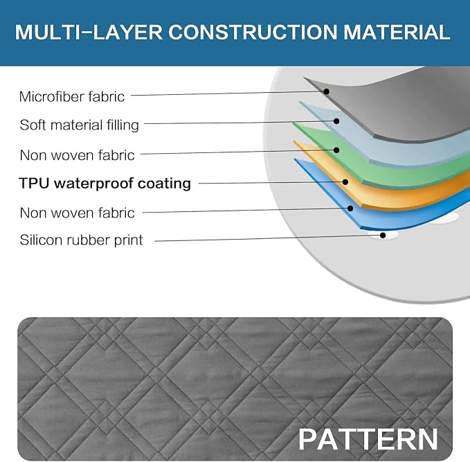 H.VERSAILTEX 100% Waterproof Sofa Slipcover Washable Armchair Cover Non-Slip Furniture Protector for Living Room Couch Cover for Pets Chair Cover with Puppy Paw Silicone Backing (Armchair, Grey) - Image 7