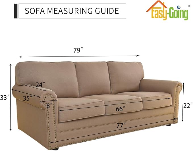 Easy-Going Stretch Couch Covers for Sofa Washable Large Greyish Green | 1-Piece Sofa Covers for 3 Cushion Couch Furniture Protector Couch Slipcover Soft with Bottom for Kids Pets - Image 6