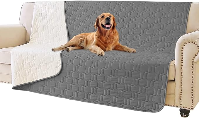 Tcksstex Waterproof and Non-Slip Dog Bed Cover and Pet Blanket Sofa Pet Bed Mat ，car Incontinence Mattress Protectors Furniture Couch Cover for Most Cats Dogs,Pets（52x82-Dark Grey） by TcksstexFauxFurDogBedCover