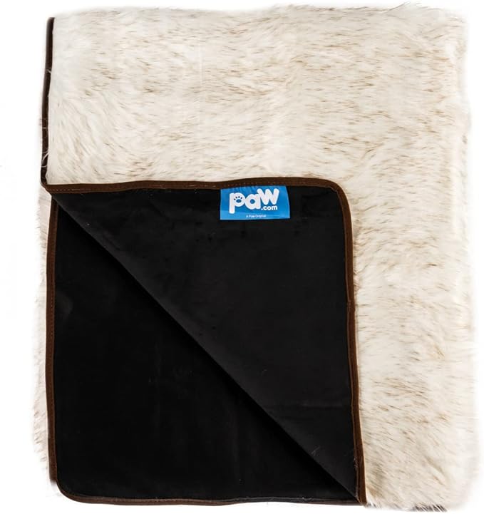 PupProtector Waterproof Throw Blanket for Dogs and Cats, Pet Blanket Cover for Couches, Sofas, Beds, Car Seats, Furniture, Calming Soft Faux Fur, White with Brown Accents, Large (80" L x 62" W) - Image 6