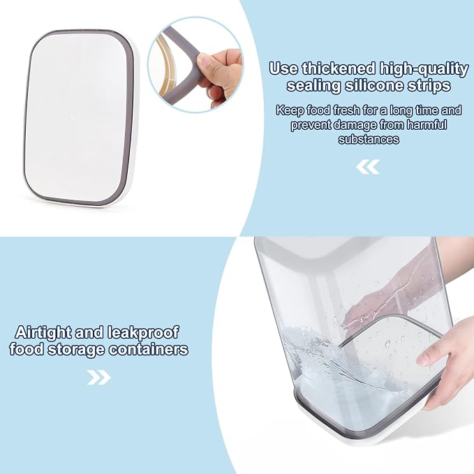 LEAWALK 5-8 Lbs/6Qt Airtight Dog Cat Food Storage Container and Pet Storage Bin BPA-Free, PET Clear Stackable Dog Treat Containers Measuring Scoop Suitable for Dogs Food, Cats Food and Other Dry-2Pack - Image 4