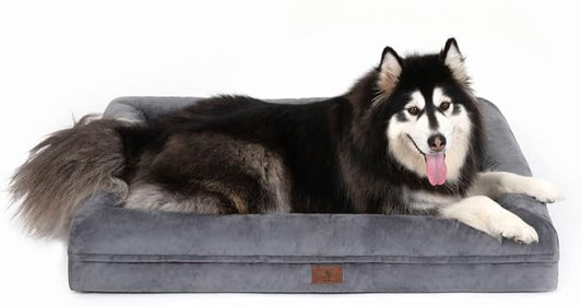 XL Orthopedic Waterprood Dog Bed for Extra Large Size Dogs | 360 Degree Bolster Support, Egg Crate Foam, Waterproof Liner, Non-Slip Bottom, Machine Washable Cover, 45 x 35 Inch by Yiruka