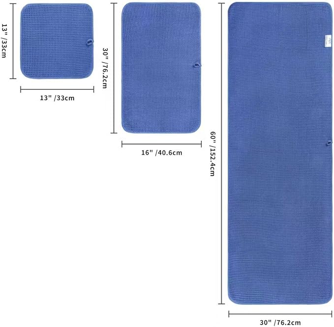 POLYTE 430 GSM Microfiber Quick Dry Lint Free Oversize Bath Towel Set, 6 Piece (Waffle Weave) - Image 2
