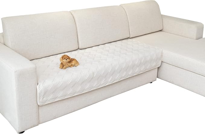 Eismodra Sectional Couch Covers,L Shape Sofa Slipcover Furniture Protector for Dogs Cats Pet Chaise Lounge 3 Cushion Couch Loveseat,White 36 x 63 inches (Only 1 Piece) by Eismodra
