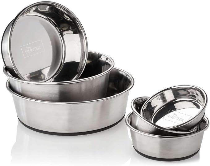 Hunter Stainless Steel Dog Bowl - 2700 ML, Non-Slip, Dishwasher Safe - Image 5