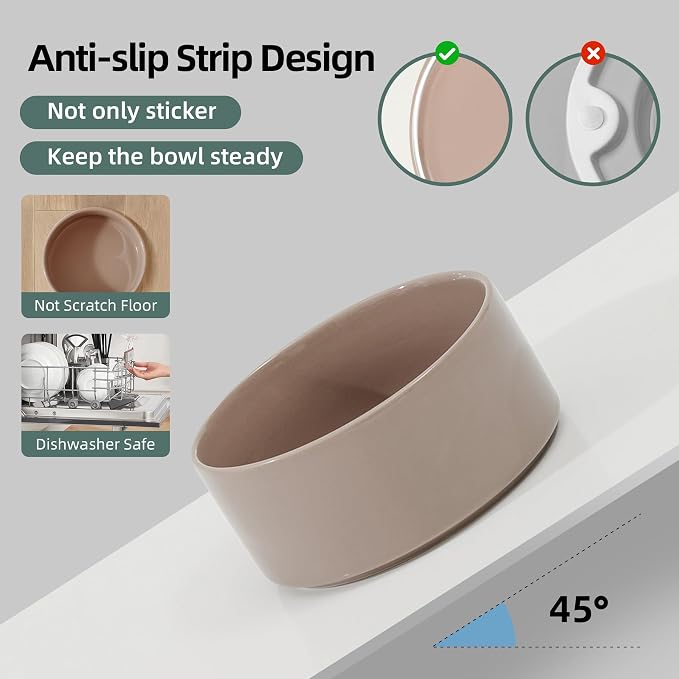 Havniva Elevated Dog Bowls Ceramic Dog Bowls with Stand, Dog Food Bowl | 6.1” Raised Dog Bowls with Non-Slip Wood Stand, Dog Food and Water Bowl Set, Double Dog Feeding Bowls for Small & Medium Dogs - Image 3