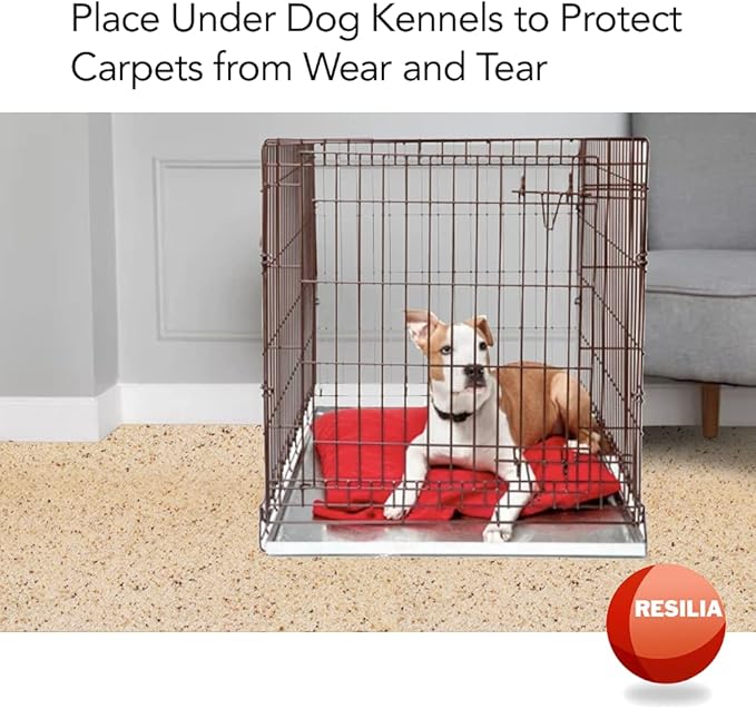 RESILIA Under Pet Cage Mat for Bird Cages, Reptile Aquariums, Dog Kennels, Water-Resistant Pad for Carpeted Floors and Surfaces, 30 Inches x 48 Inches, Clear - Image 2