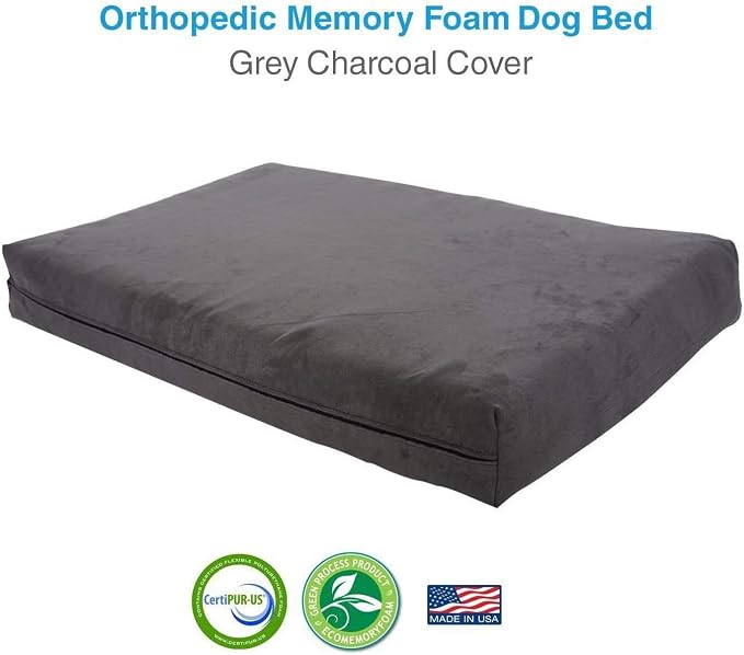 Pet Support Systems Orthopedic Dog Bed - Gel Memory Foam Pet Bed, Luxury Washable Dog Bed for Sleeping and Support (Removable Cover, Medium Gray Dog Bed) - Image 6