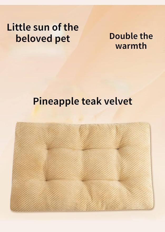 Dog Bed for Crate, Washable Mats for Sleeping, Soft and Fluffy, with Anti-Slip Bottom, Warm Dog Beds for Small Medium Large Dogs Cats Puppy Kitten (Khaki,X-Large) - Image 5