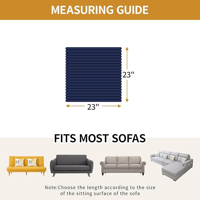 Deep Dream Couch Armrest Covers for Sofa, Soft Faux Fur Waterproof Couch Arm Covers Set of 2, Washable Recliner Chair Arm Cover Protector (Navy Blue, 23" x 23" 2 Pack) - Image 2