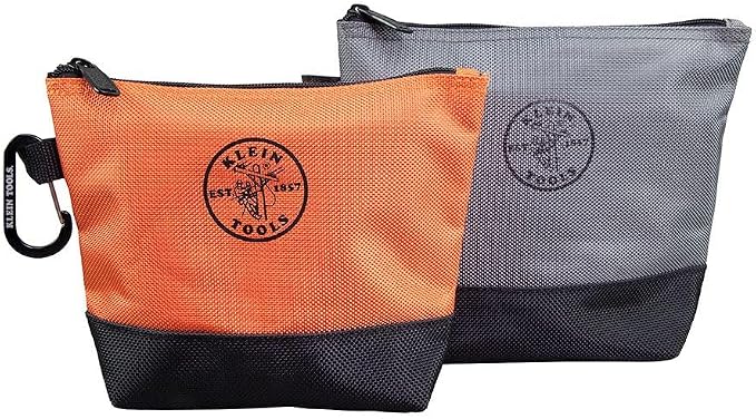 Klein Tools 80056 Tool Bag Storage Kit, 1680d Stand-Up and Canvas Zipper Pouches, Assorted Colors, 6-Piece - Image 10