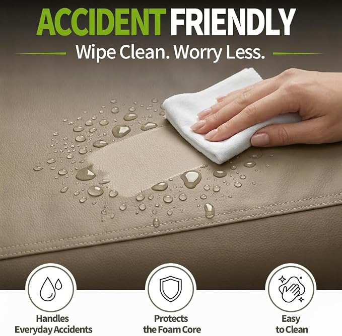 Waterproof Leather XL Dog Bed, Hair Resistant Pet Beds with Wipeable Covers, Durable Easy to Clean Vinyl Mattress - Image 3