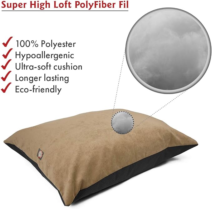 Majestic Pet Rectangle Large Dog Bed Washable – Non Slip Comfy Pet Bed – Dog Crate Bed Super Value Pillow Dog Bed – Dog Kennel Bed for Sleeping - Dog Bed Large Breed 46 x 35 Inch – Villa Pearl - Image 3