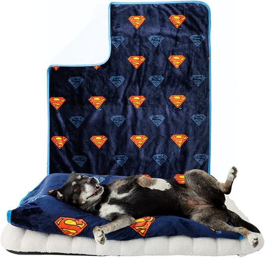 Superman DC Comics Waterproof Dog Bed Cover, Large 40x50 Pet Blanket for Furniture Bed Couch Sofa, (Officially Licensed) by Franco by Franco