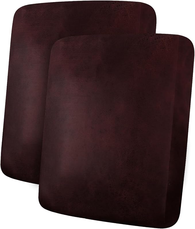 ANARACHON Leather Look Couch Cushion Covers Sofa Seat Slipcovers Sets Couches Furniture Protector for Sectional Armchair Loveseat Pets Kids Stretch Spandex Fabric (2 Cushion Sofa, Burgundy) by ANARACHON