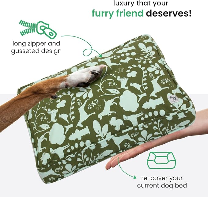 Molly Mutt Huge Dog Bed Cover, Amarillo by Morning, Olive Green & Light Blue 36"x45"x5" - Image 5