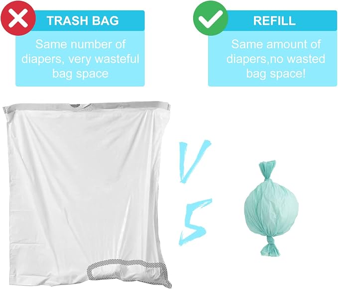 Cat Litter Pail Liner Refills Bags Compatible with Litter Champ Litter Pail, Green, Lightly Scented, 10 Pack - Image 6
