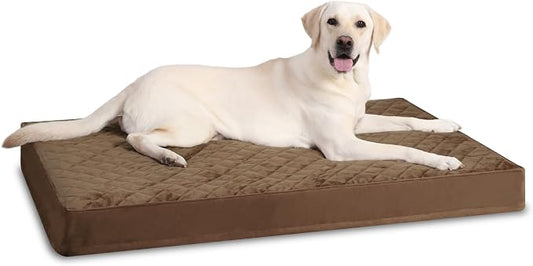 NUPIDA Orthopedic Dog Beds for Extra Large Dogs Waterproof with Removable Washable Cover and Non-Slip Bottom, Quilting Dog Mattress for Crate, 47x29 Inch, Brown by NUPIDAPet%E2%80%99sHome