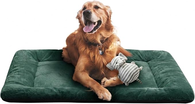 Dog Crate Pad Washable Dog Bed for Crate Large Cozy Mat 42-Inch Green | Ultra Soft Kennel Pad,Anti-Slip Bottom,Fits for Most Metal Crates,Comfortable Sleeping Pet Mat by VERZEY