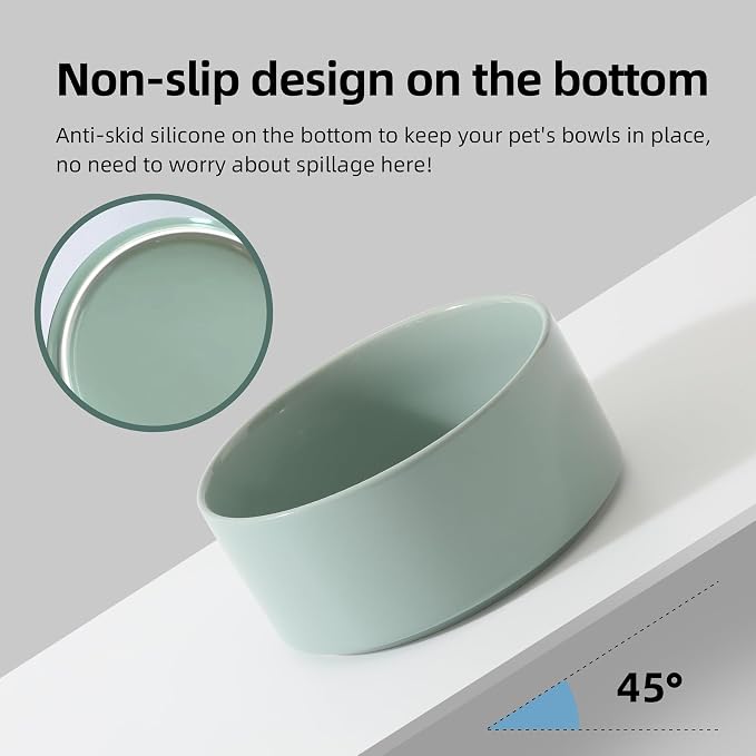 Havniva Ceramic Dog Bowls, Dog Food and Water Bowl Set, Dog Water Bowl | 7.3” Ceramic Dog Food Bowls with Non-Slip Rubber Base, Large Capacity, Dog Feeding Bowls for Medium Dogs - Image 3