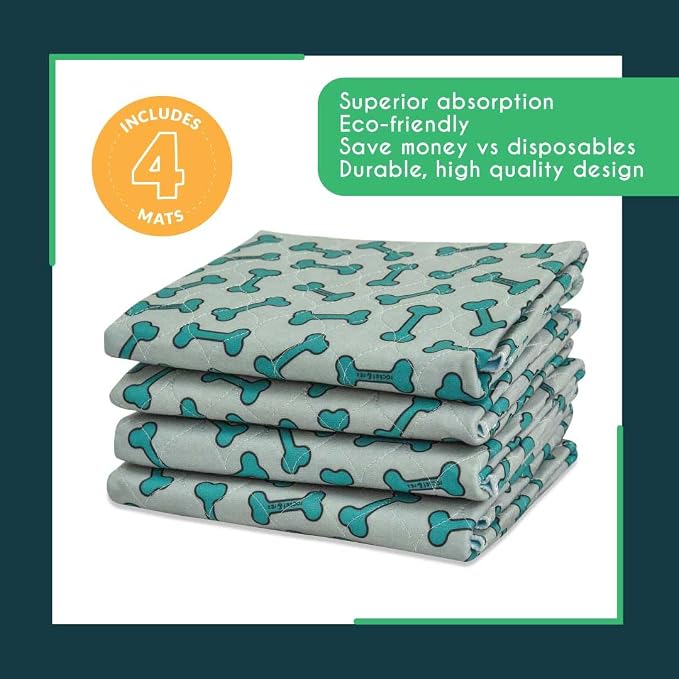 rocket & rex Washable Dog Pee Pads, Leak-Proof (Large, 30x36, 4pk) | For potty training, whelping, crate lining & more. Waterproof, Absorbent, OEKO-TEX certified, chemical-free. - Image 5