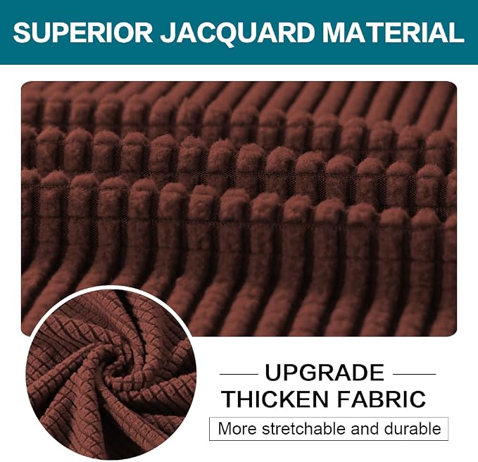 Turquoize 4 Piece Sofa Covers for 3 Cushion Couch Sofa Slipcover Soft Couch Cover for Dogs Washable Furniture Cover with 3 Individual Large Cushion Covers Feature Fabric (Large Sofa, Burnt Brick) - Image 3