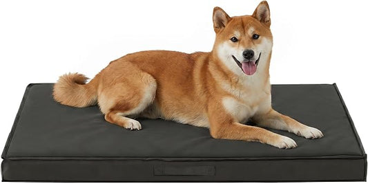 Outdoor Dog Bed Large Sized Dog, Waterproof Dog Bed Large, 36x27x3 Inch, Orthopedic Dog Bed with Removable Washable Cover, Rectangle Egg Crate Foam Pet Bed for Camping, Outside, Dark Grey by Aeroluxe