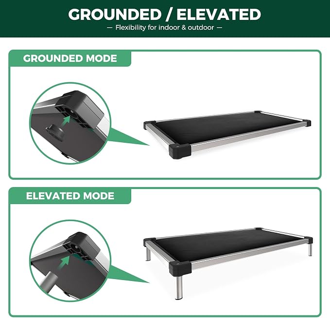 FXW TitanNest Chew-Proof Elevated Dog Bed, Raised Cot for Indoor/Outdoor/Camping Use, Durable & Washable Padded Pet Bed for Extra-Small Dogs, 29.0" L x 18.0" W x 4.5" H, Black - Image 5