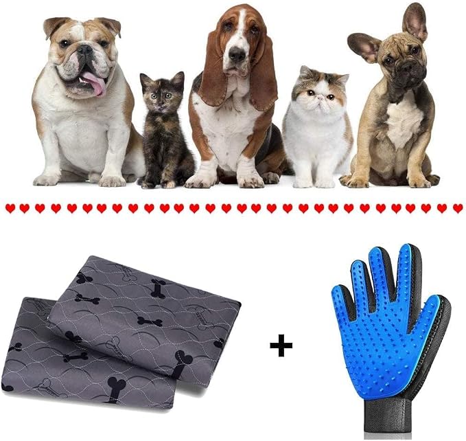 Washable Dog Pee Pads with Free Grooming Gloves,Non Slip Dog Mats with Great Urine Absorption,Reusable Puppy Pee Pads for Whelping,Potty,Training,Playpen - Image 8
