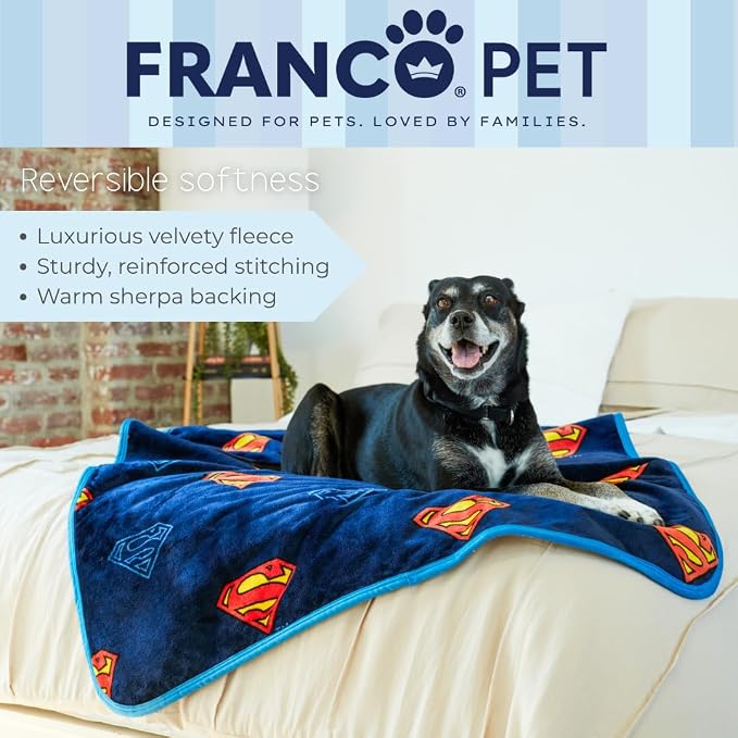 Superman DC Comics Waterproof Dog Bed Cover, Large 50x60 Pet Blanket for Furniture Bed Couch Sofa, (Officially Licensed) by Franco - Image 5