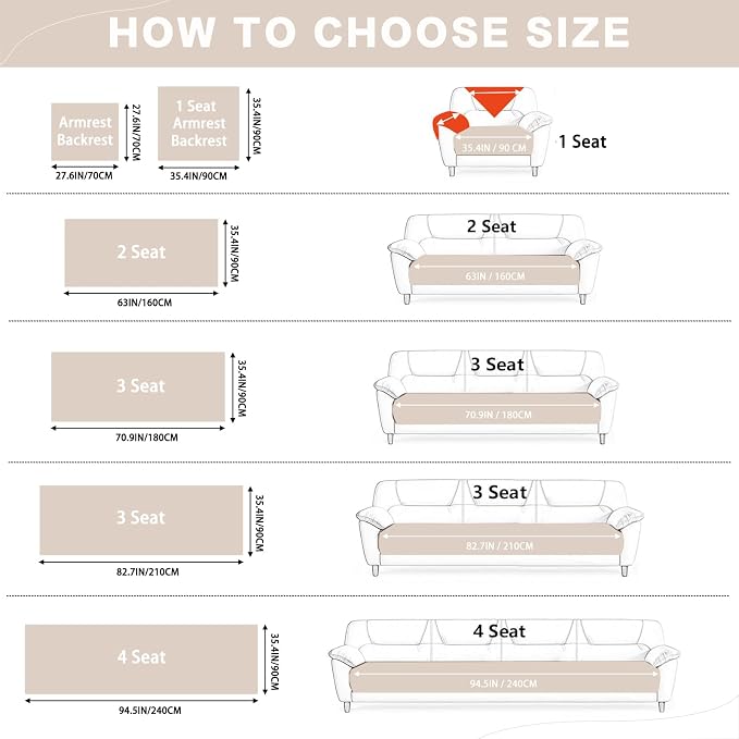DREAMINGO Faux Fur Couch Backrest Cover, Soft Plush Sofa Covers for Pet Washable, Non Slip Furniture Protector for 2-3 Cushion Couch Sofa, 35.4x35.4 Inch, Beige - Image 2