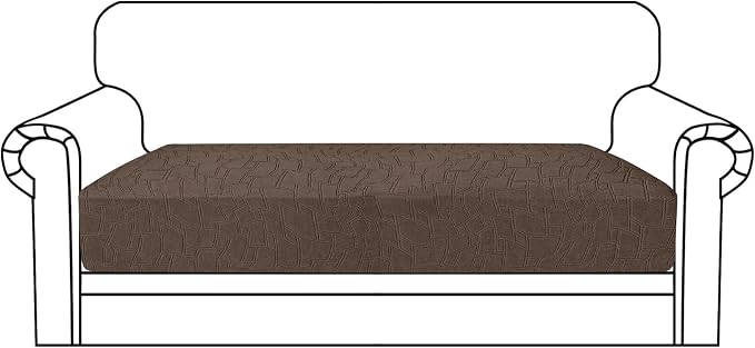 MAXIJIN Waterproof Couch Cushion Covers Individual Love Seat Cushion Cover Stretch Sectional Sofa Slipcovers with Elastic Bottom for Dogs Pets (1 Piece for Loveseat, Coffee) by MAXIJIN