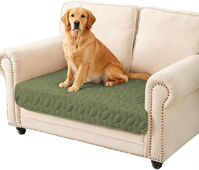 Ameritex Waterproof Pet Bed Cover Anti-Slip Dog Bed Blanket for Sofa and Furniture Waterproof New Pattern Design (Green, 30x53 Inch (Pack of 1)) by Ameritex