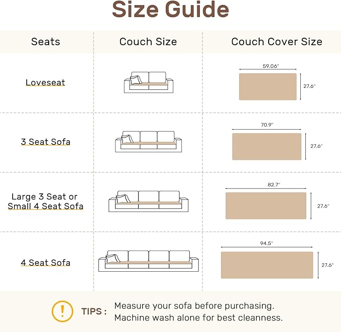 Couch Cover for Dogs, Washable Non Slip Sofa Covers for 3 Cushion Couch Pet Friendly Fuzzy Sofa Protector&Bed Mat for Pets (27.6"x82.7" Beige) - Image 2